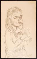 Boemm jelzéssel: Kislány. Ceruza, papír, 40×25 cm