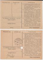 1946. 10.000AP + 100.000AP nem kamatozó Pénztárjegy "Másra Át Nem Ruházható" egyik lyukasz...