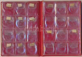 48db érme tárolására alkalmas műbőr album 4x3-as felosztású 4db berakólappal használt állapotban