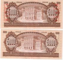 1995 5000Ft "J" forgalmi T:I + 5000Ft "J" minta fny. + perf. T:I