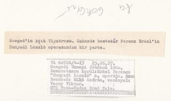 1960 Vadas Ernő (1899-1962): Szegedi Ünnepi Játékok, feliratozva, 14x24 cmzprém megye világhírű gyóg...