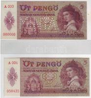 1939 5P forgalmi T:I + 5P minta perf. T:I