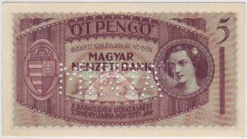 1938 5P minta perf. + "00..."-ás sorozat és sorszám T:I RRR!!!
