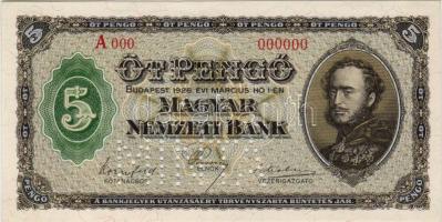 1926 5P minta perf. sorszám egyenetlen nyomással! T:I R!