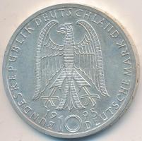 NSZK 1995. 10M Ag "50 éves jubileuma a békének" T:BU enyhe felületi karc GFR 1995. 10 Mark Ag "50th Anniversary of Peace and Reconciliation" C:BU slightly scratched Krause KM#185