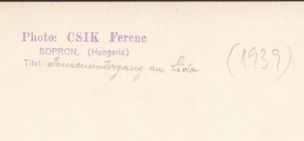 1939 Csík Ferenc (1894-1984): Áruszállítók Velencében, vintage fotóművészeti alkotás, pecséttel jelz...