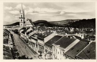 Beszterce, Rozenfeld Áron és O. Wellmann üzletei / shops, church