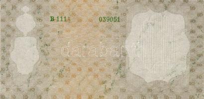 1929 10P fázisnyomat hátlap teljes, előlap sorszámozott csak alapnyomattal normál méret T:I R!