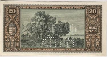 1926 20P minta perf. "00..." sorozat- és sorszámmal T:I