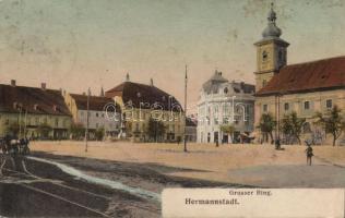 Nagyszeben, Hermannstadt; Grosser Ring / avenue (Rb)