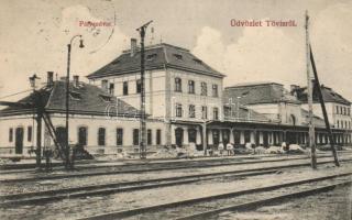 Tövis vasútállomás; Klein Albert kiadása / railway station