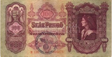 1930 100P német h.k-es bélyegzővel T:II