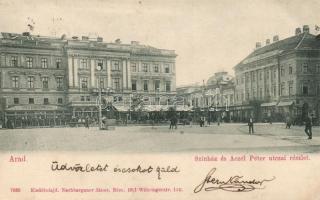 Arad Aczél Péter utca, színház, Fehér Kereszt szálloda / street, theatre, hotel (EB)