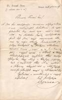 1886 Dr. Szivák Imre (Író, politikus) levele
