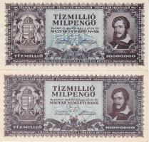 1946 10.000.000 milpengő forgalmi T:I+10.000.000 milpengő minta perf. T:I