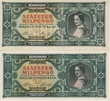 1946 100.000 milpengő forgalmi T:I + 100.000 milpengő minta perf. T:I