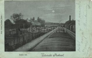 Piski átjáró híd, vasút; Főző József kiadása / overpass, railroad (EM)