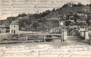 Kolozsvár Erzsébet út, híd; Schuster Emil kiadása / street, bridge