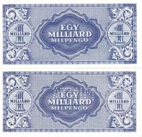 1946. 10.000Milpengő forgalmi T:I + 10.000Milpengő minta perf. T:I + 100.000Milpengő forgalmi T:I + ...