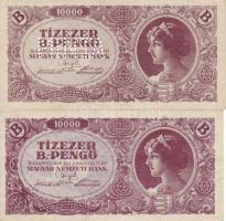 1946. 10.000Milpengő forgalmi T:I + 10.000Milpengő minta perf. T:I + 100.000Milpengő forgalmi T:I + ...