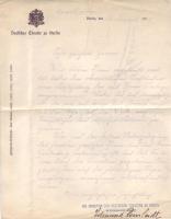 Edmund Reinhardt a Berlini színház direktorának levele fejléces papíron, aláírva + távirat