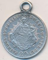 1848B 20Kr Ag "V. Ferdinánd" füllel T:2