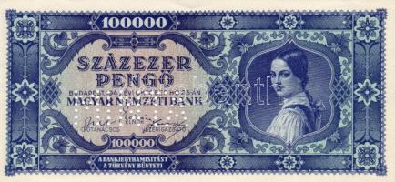 1945 100.000P kék! minta perf.+"00".ás sorozat és sorszámmal T:I R!