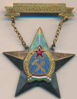 1950. Sztahanovista kitüntetés miniatűrrel T:2