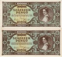1945 100.000P forgalmi T:I+100.000P mint "00" sorozat és sorszám+perf. T:I
