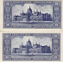 1946 100.000.000 B-pengő forgalmi T:I + 100.000.000 B-pengő minta perf. T:I