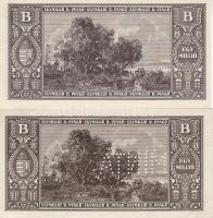 1946 1.000.000 B-pengő forgalmi T:I + 1.000.000 B-pengő minta perf. T:I-