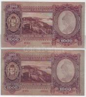 1943 1000P forgalmi T:I+1000P minta perf.+ "00" sorszám, festéknyomokkal T:I