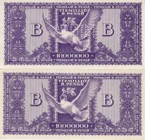 1946 10.000.000 B-pengő forgalmi T:I + 10.000.000 B-pengő minta perf. T:I