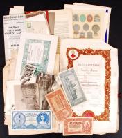 cca 1900-1971 Érdekes vegyes nyomtatvány tétel (Orzság Világból részletek, adalékok Mezőcsát történetéhez, gyászjelentés, könyvrészletek stb.)