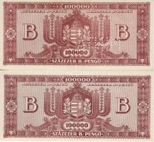 1946 100.000 B-pengő forgalmi T:I + 100.000 B-pengő minta perf. T:I