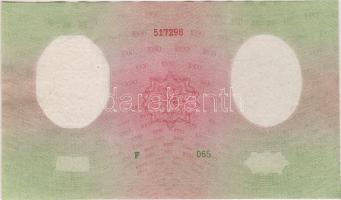 1927 1000P fázisnyomat teljes hátlap, előlap csak alapnyomattal, sorozat és sorszámmal, teljes magas...