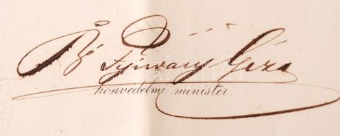 1895 Honvéd orvos főorvosi kinevezési okmánya b. Fejérváry Géza honvédelmi miniszter saját kezű aláí...