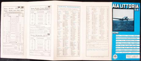 cca 1930-1940 Ala Littoria olasz repülőmenetrend