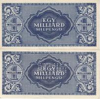 1946 1.000.000.000 Milpengő forgalmi T:II+  csak egyszer hajtva, törve nem! + 1.000.000.000 Milpengő...