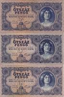 1945 500P forgalmi T.I+500P variáns "N" betűs T:II csak egyszer hajtva+500P minta perf. "00"-as sor és sorozatszámmal variáns "N" betűs T:I