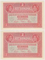 1917. 2K "Deutschösterreich" felülbélyegzéssel (2x) egymás utáni sorszámmal T:I