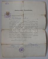 1920 Sebész-műtői bizonyítvány