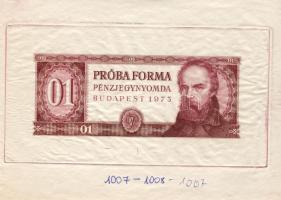 1973 Próbaforma barnáslila extrém szélességű illesztőkeresztes alul kézírásos sorszámozással ellátva T:I R!