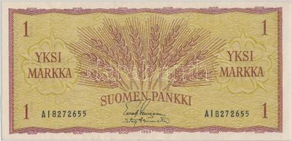Finnország 1963. 1M T:I- (saroktörés) Finland 1963. 1 Mark C:AU (folded corn)