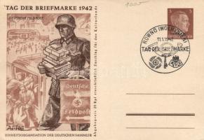 1942 Tag der Briefmarke, Deutsche Feldpost / German Philatelic Day, NS Propaganda, Ga., So. Stpl s: Ax-Heu
