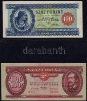 100Ft forgalmi: 1946 T:I, 1947 T:II+, 1949  T:I, 1957 T:I elcsúszott sorozatszámmal!, 1960 T:I elcsúszott sor- és sorozatszámmal!, 1962 T:I, 1968 T:I, erős festékfoltokkal! 1968 T:I variáns 2 aláírás nagyobb, sor- és sorozatszám elcsúszva! 1975 T:I, 1980 T:I, 1984 T:I, 1989 T:I, 1992 T:I, 1993 (2x) egymástáni sorszámokkal!, 1995 T:I + 100Ft minta: 1946 fny. + perf. T:II csak egyszer hajtva! 1949 csak perf.  extrém felfelé csúszva! T:II+ csak részben egyszer hajtva! 1957 perf. + fny. T:I sorszám elcsúszva! 1960 perf. + fny. T:I, 1962 perf. + fny. T:I, 1968 perf. + fny. T:I, 1975 perf. + fny. "B 000" sorozatszám T:I, 1980, 1984, 1989, 1995 perf. + fny. "B 000" sorszám T:I, 1993 perf. + fny. "B 001" T:II csak egyszer hajtva!