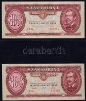 100Ft forgalmi: 1946 T:I, 1947 T:II+, 1949  T:I, 1957 T:I elcsúszott sorozatszámmal!, 1960 T:I elcsú...