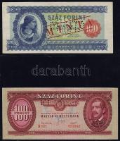 100Ft forgalmi: 1946 T:I, 1947 T:II+, 1949  T:I, 1957 T:I elcsúszott sorozatszámmal!, 1960 T:I elcsú...