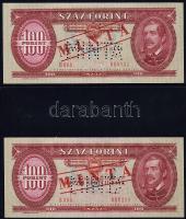 100Ft forgalmi: 1946 T:I, 1947 T:II+, 1949  T:I, 1957 T:I elcsúszott sorozatszámmal!, 1960 T:I elcsú...