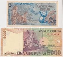 Indonézia 1961. 2 1/2R + 2008. 5000R T:I
Indonesia 1961. 2 1/2 Rupiah + 2008. 5000 Rupiah C:UNC